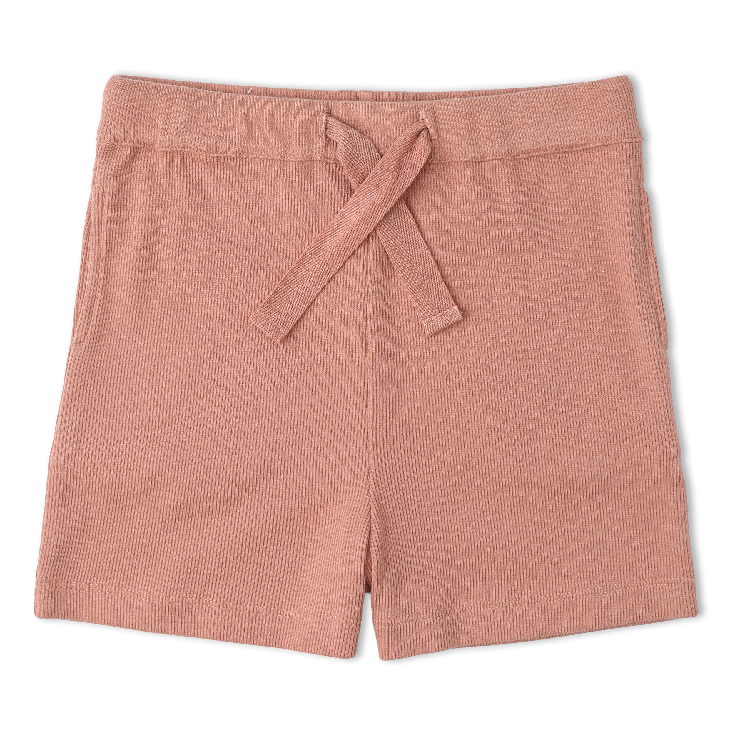 Organic Collar Tee & Shorts Set - Terra Stripes - Makemake Organics