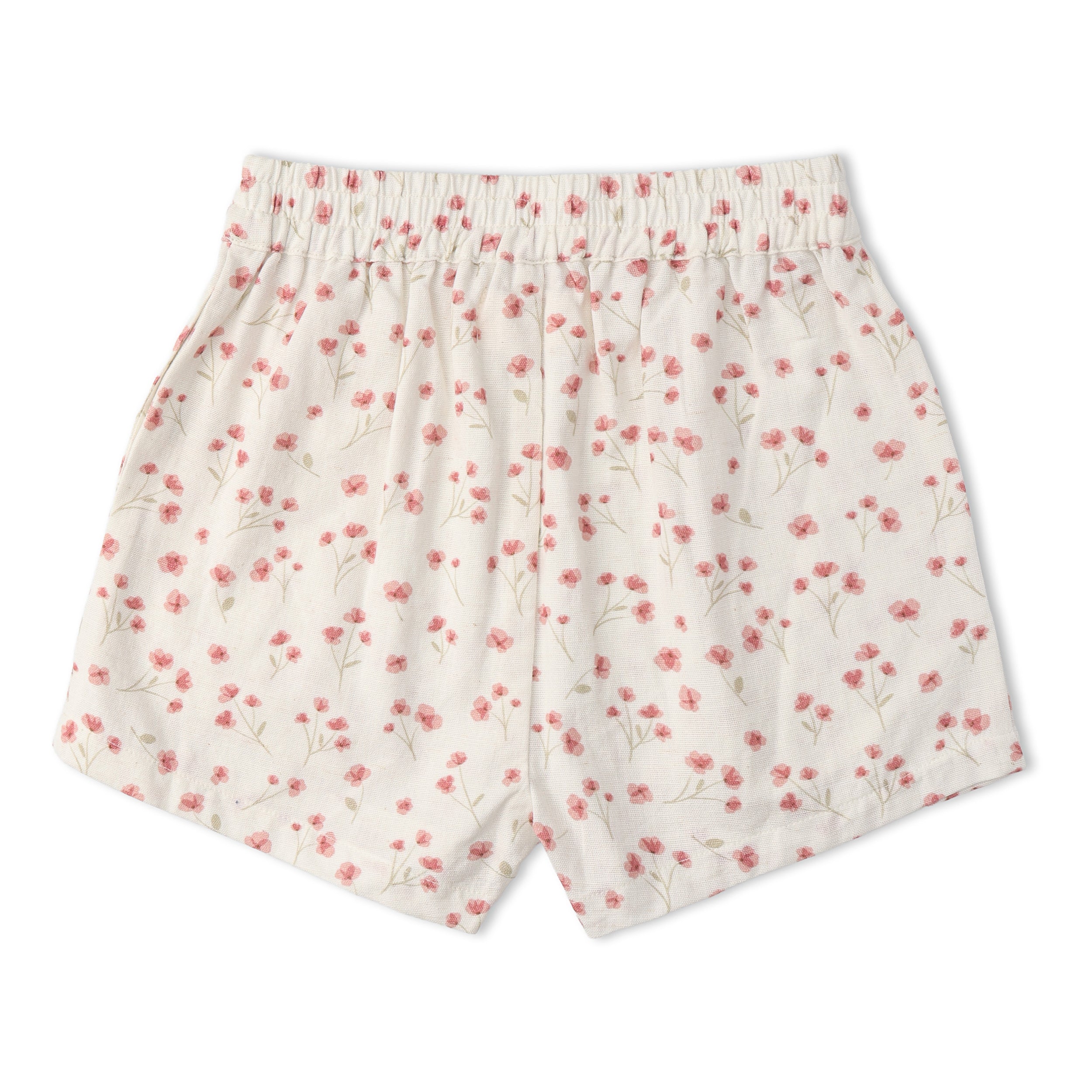 Organic Tie Up Top & Shorts Set - Pink  Bloom - Makemake Organics