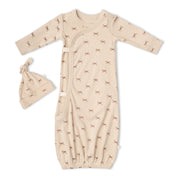 Organic Kimono Infant Sleep Gown - Tiny Bows