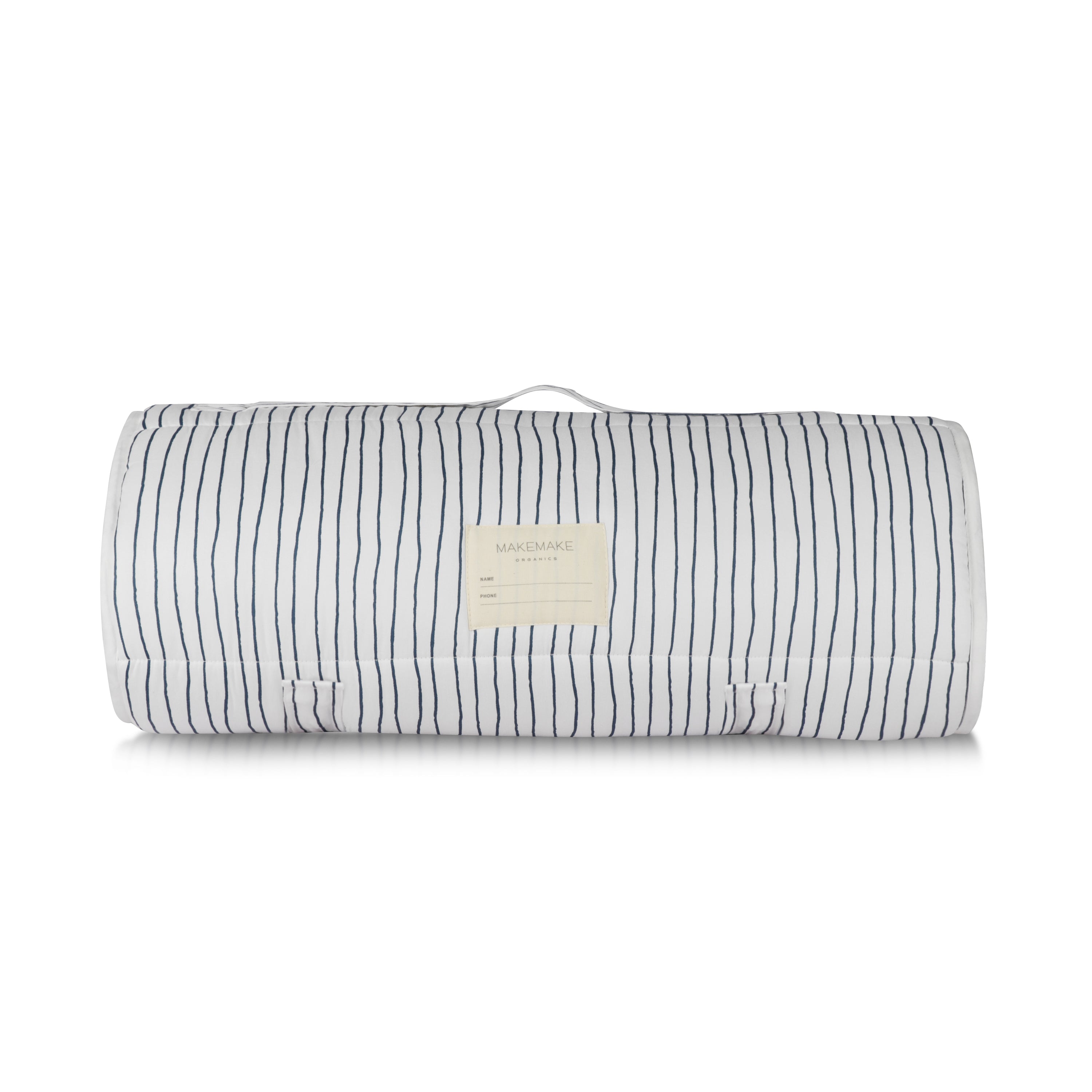 Organic Cozy Comfort Nap Mat - Navy Stripes - Makemake Organics