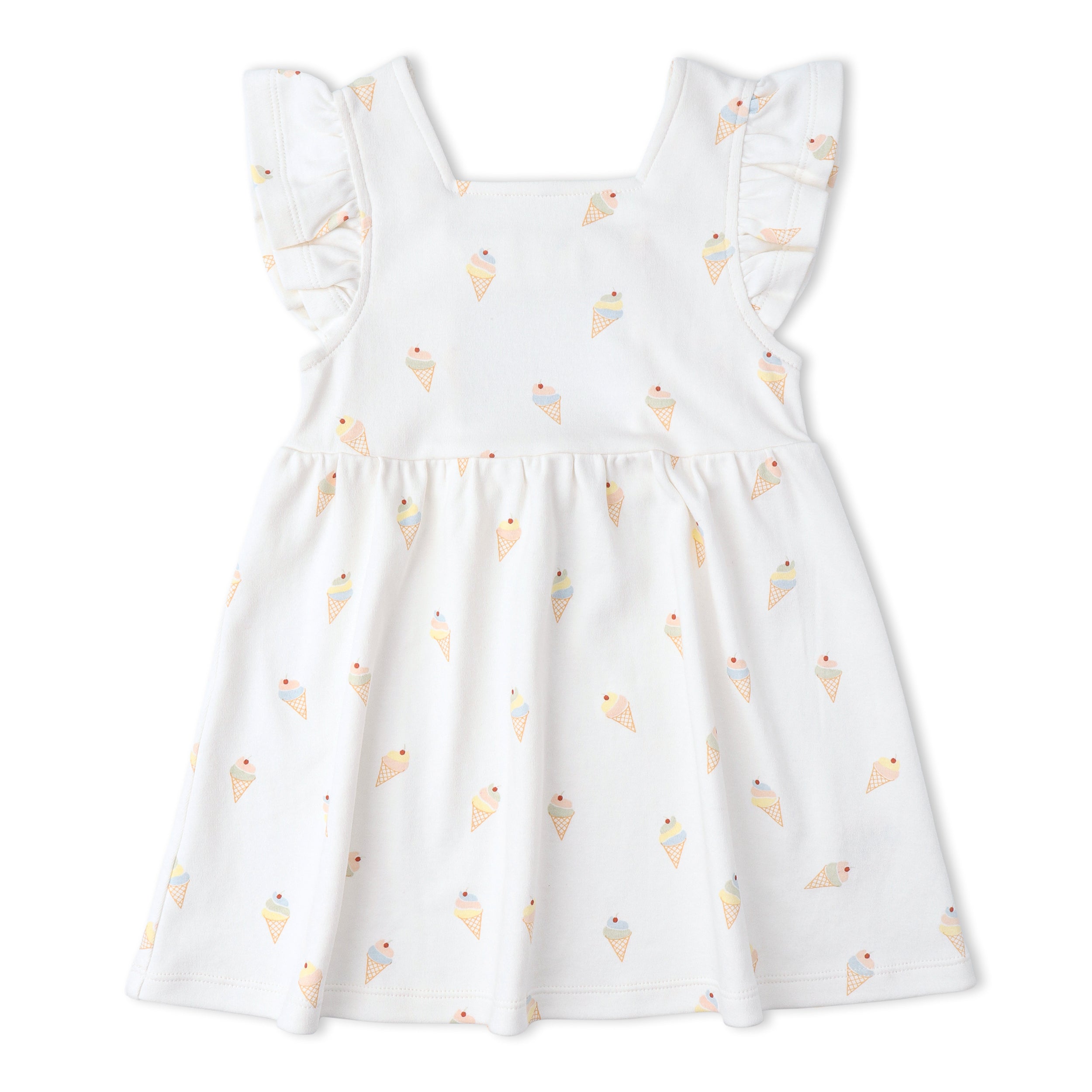 Organic Cutout Back Dress - Ice Cream - Makemake Organics