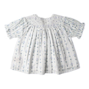 Organic Smocked Top & Shorts Set - Blue Vines - Makemake Organics