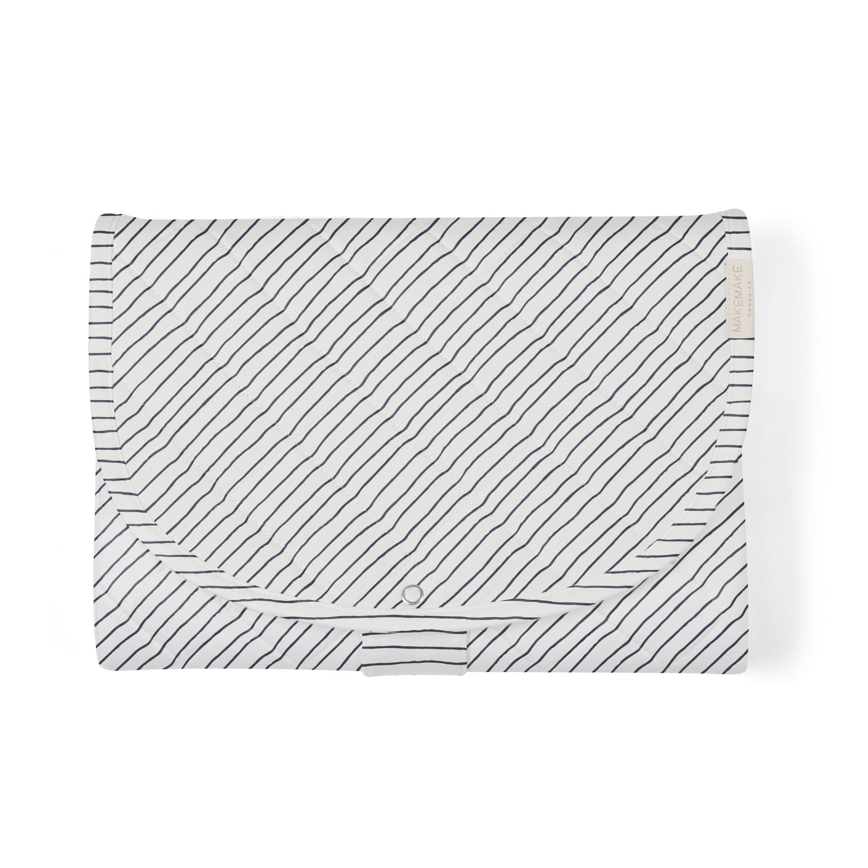 Organic Cotton Portable Changing Mat -Navy Stripes - Makemake Organics