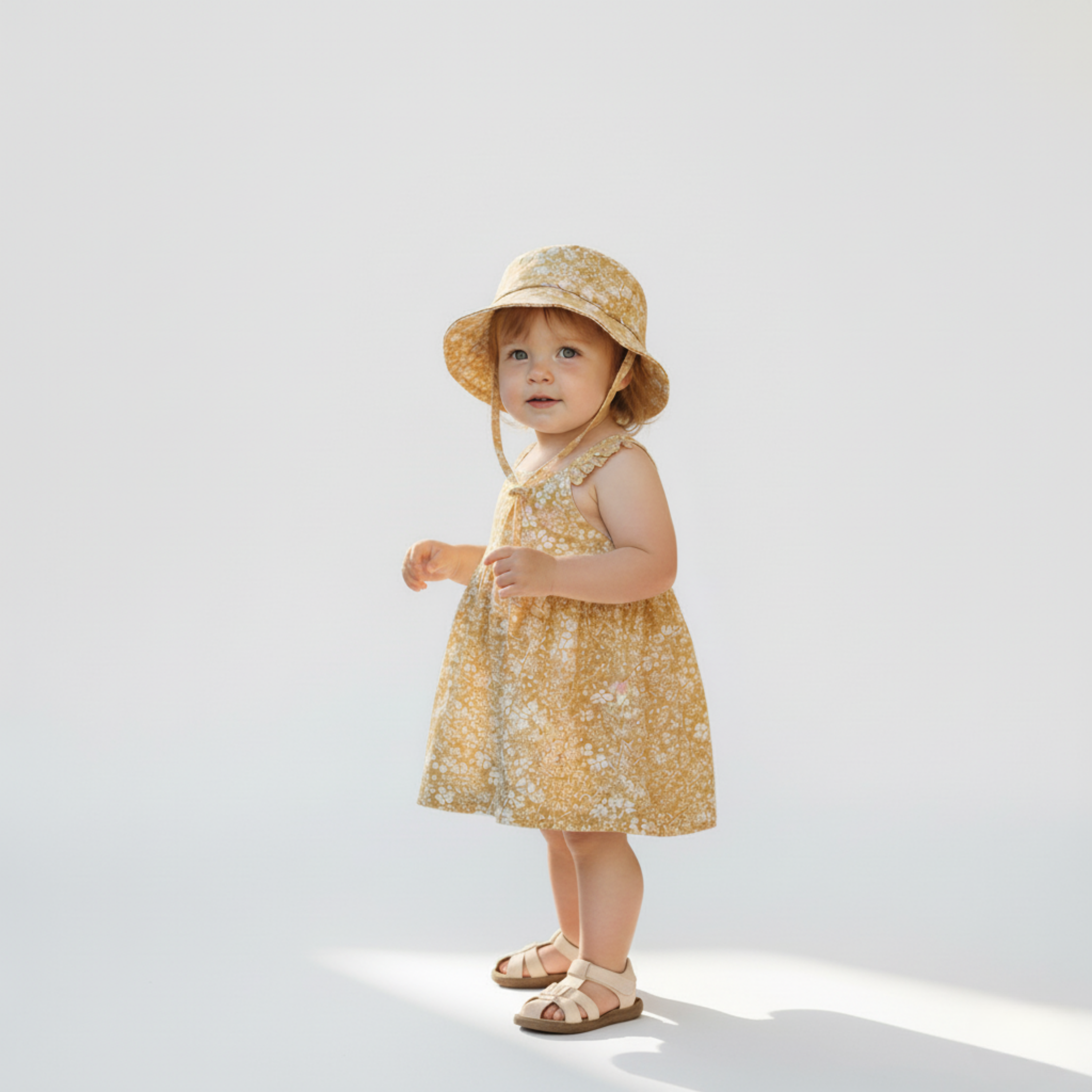 Organic Bucket Sun Hat - Yellow Blossom - Makemake Organics