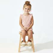 Organic Ruffle Top & Shorts Set - Blush - Makemake Organics