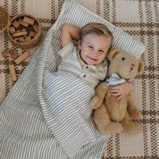 Organic Cozy Comfort Nap Mat - Navy Stripes - Makemake Organics