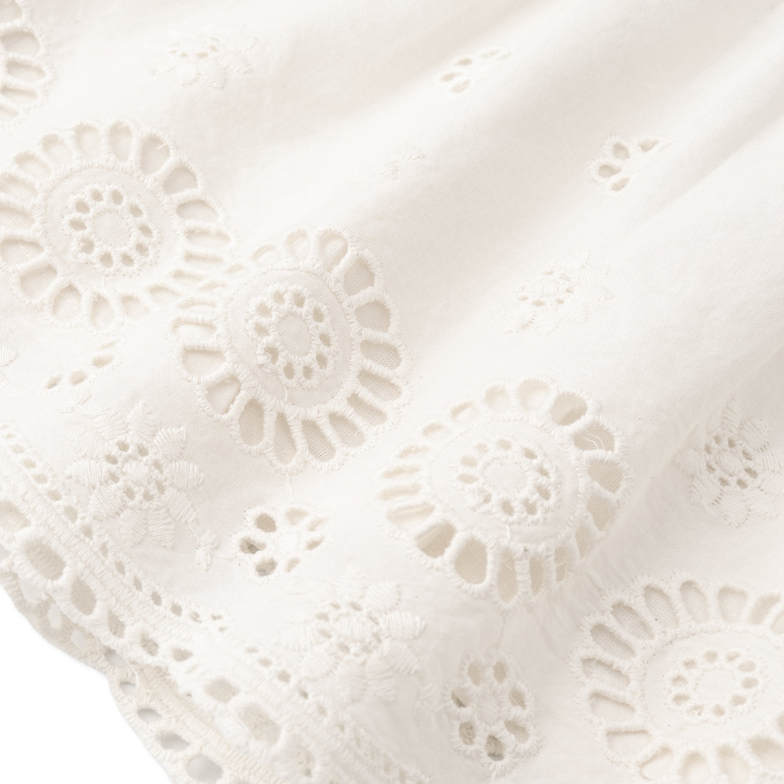 Organic Eyelet Top And Pant Set - Ivory Eyelet - Makemake Organics