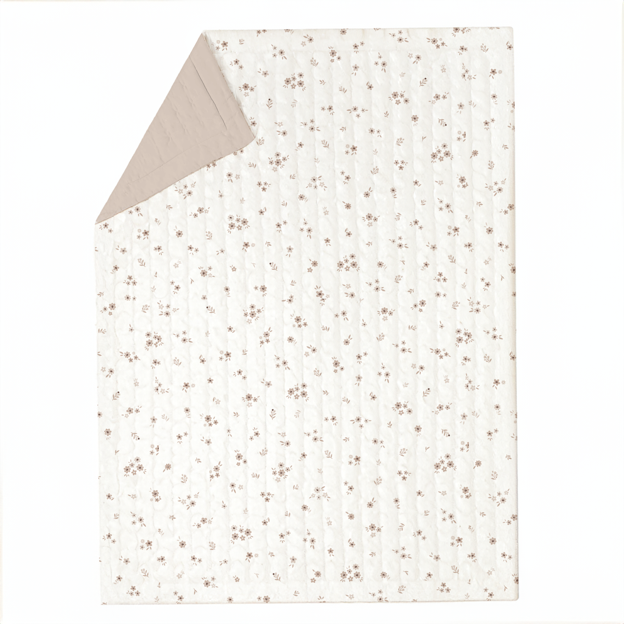 Organic Kids Quilt - Bloom & Pecan - Makemake Organics