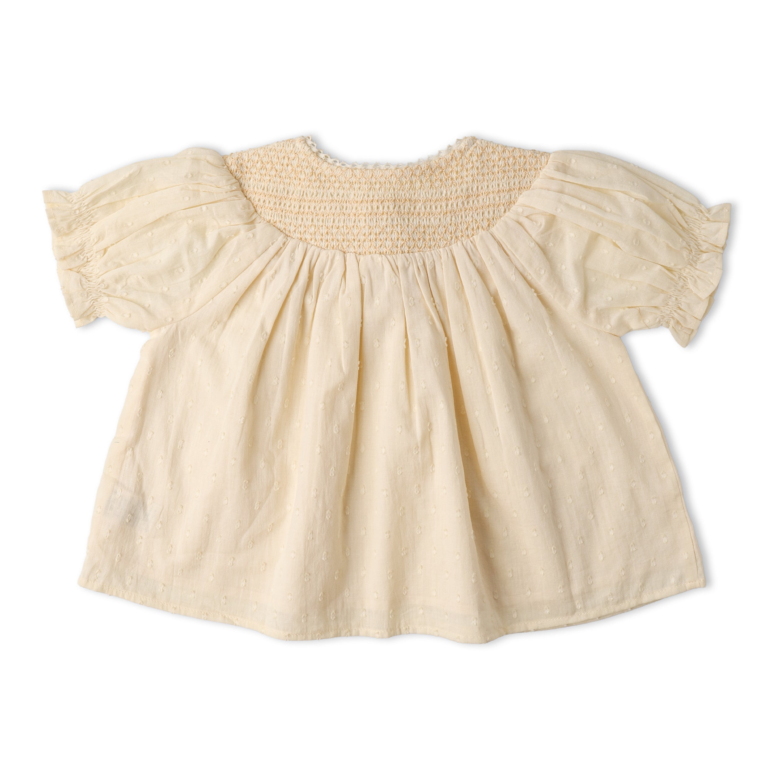 Organic Smocked Top & Shorts Set - Butter Yellow - Makemake Organics