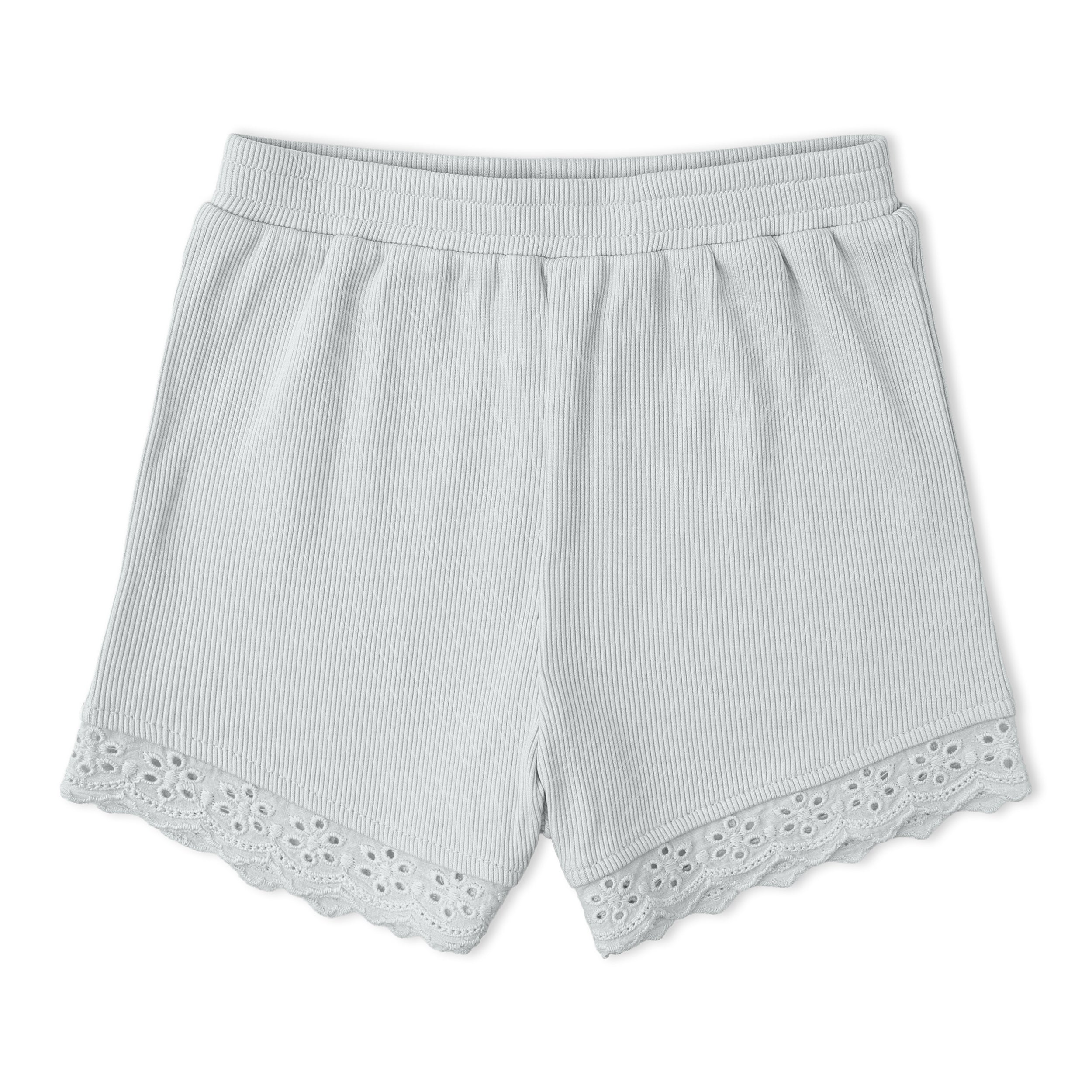 Organic Ruffle Top & Shorts Set - Fog - Makemake Organics