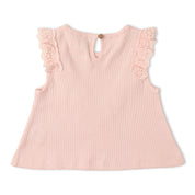 Organic Ruffle Top & Shorts Set - Blush - Makemake Organics