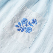 Organic Smocked Top & Shorts Set - Light Blue - Makemake Organics