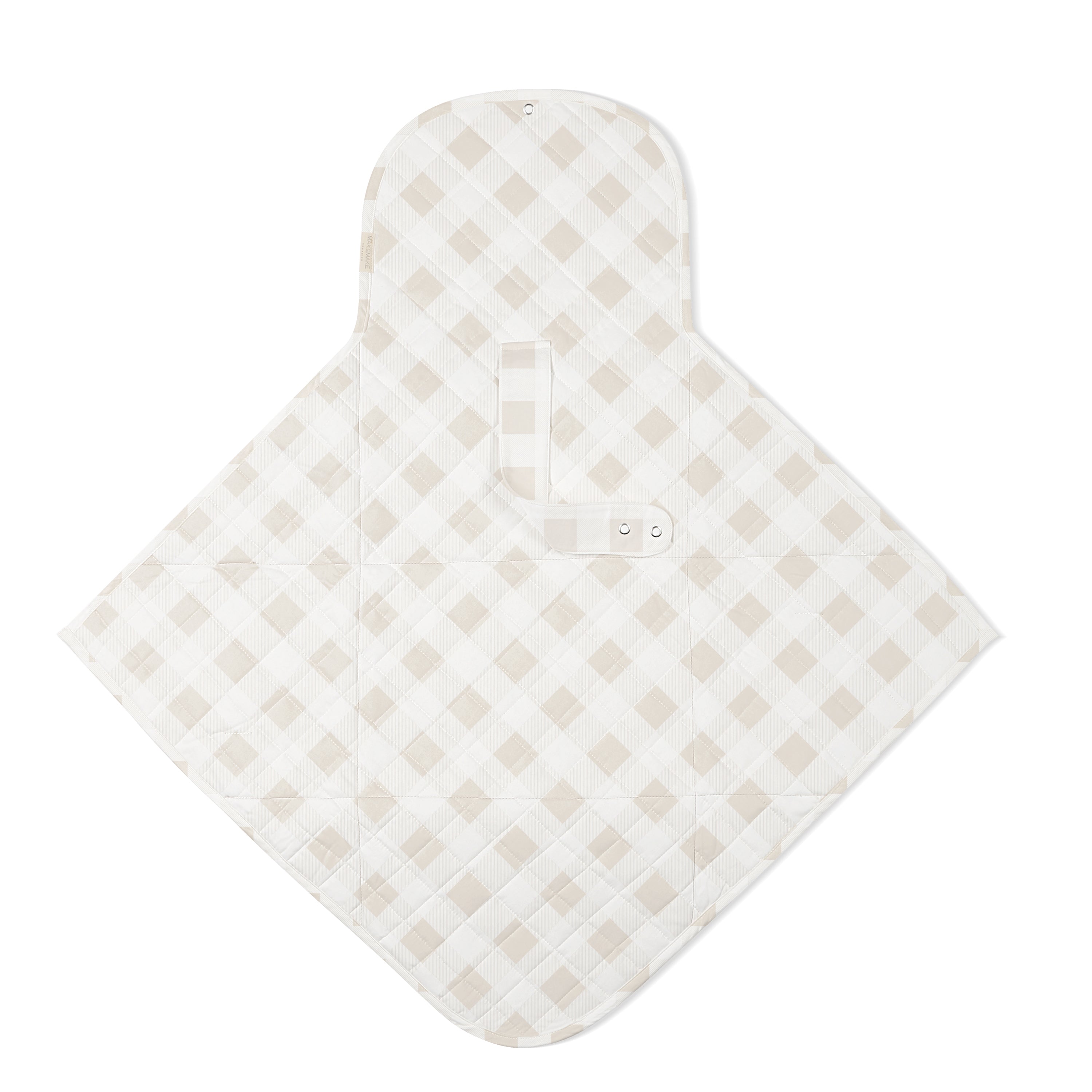 Organic Portable Changing Mat - Plaid Oat - Makemake Organics