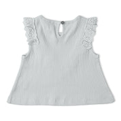 Organic Ruffle Top & Shorts Set - Fog - Makemake Organics