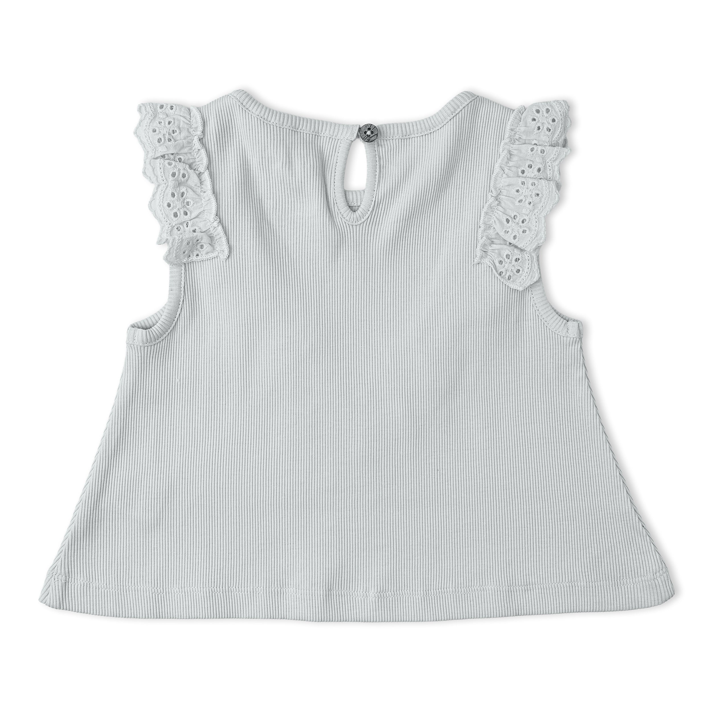 Organic Ruffle Top & Shorts Set - Fog - Makemake Organics