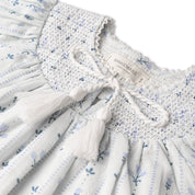 Organic Smocked Top & Shorts Set - Blue Vines - Makemake Organics