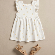 Organic Cutout Back Dress - Lemons - Makemake Organics