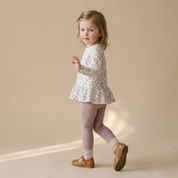 Organic Peplum Top & Leggings Set - Garden - Makemake Organics