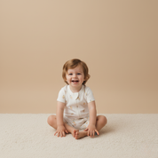 Organic Short Zip Romper - Ice Cream - Makemake Organics
