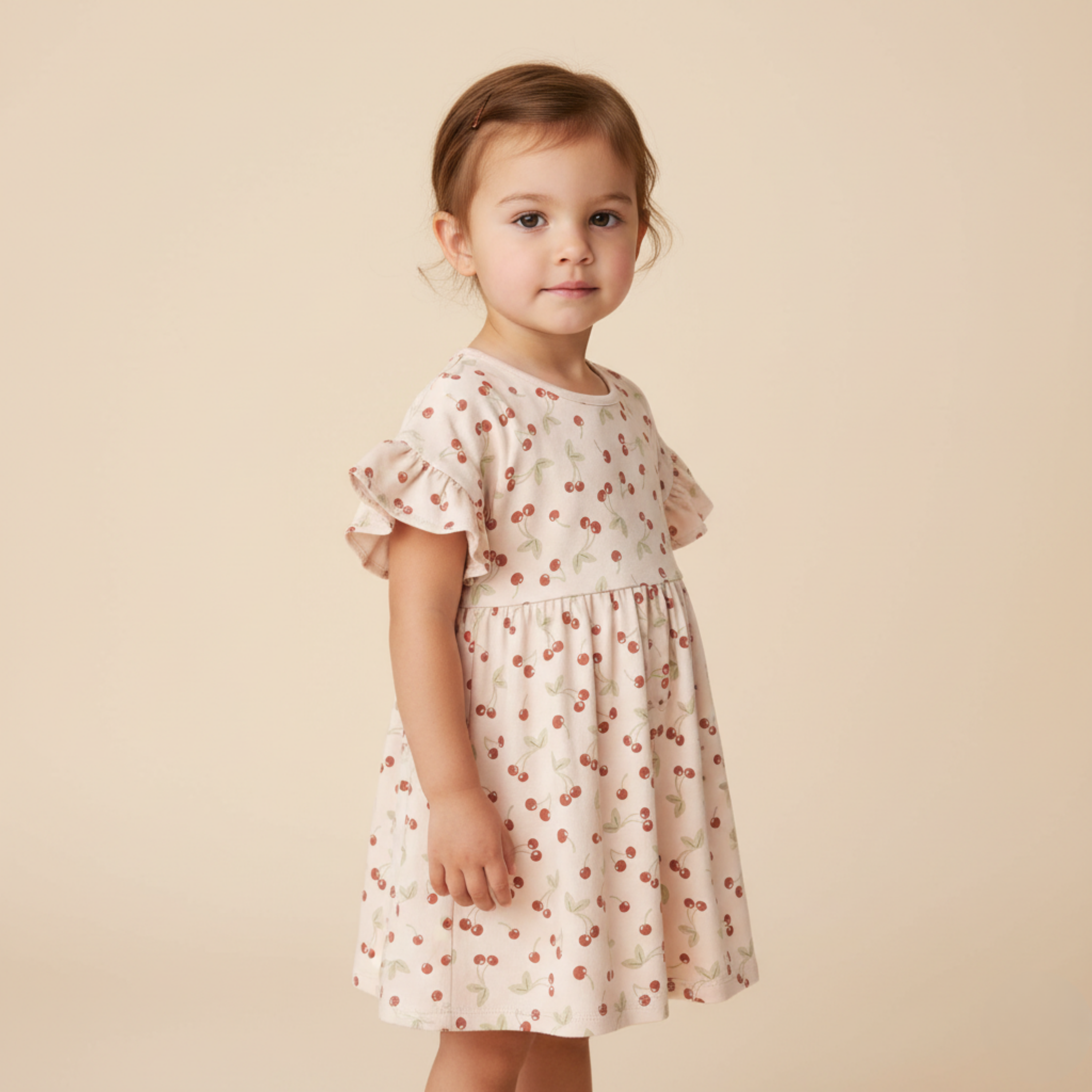Organic Dolman Sleeve Dress - Cherry - Makemake Organics