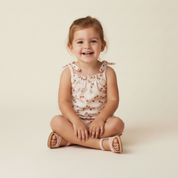 Organic Ruffle Jumpsuit - Cherry - Makemake Organics