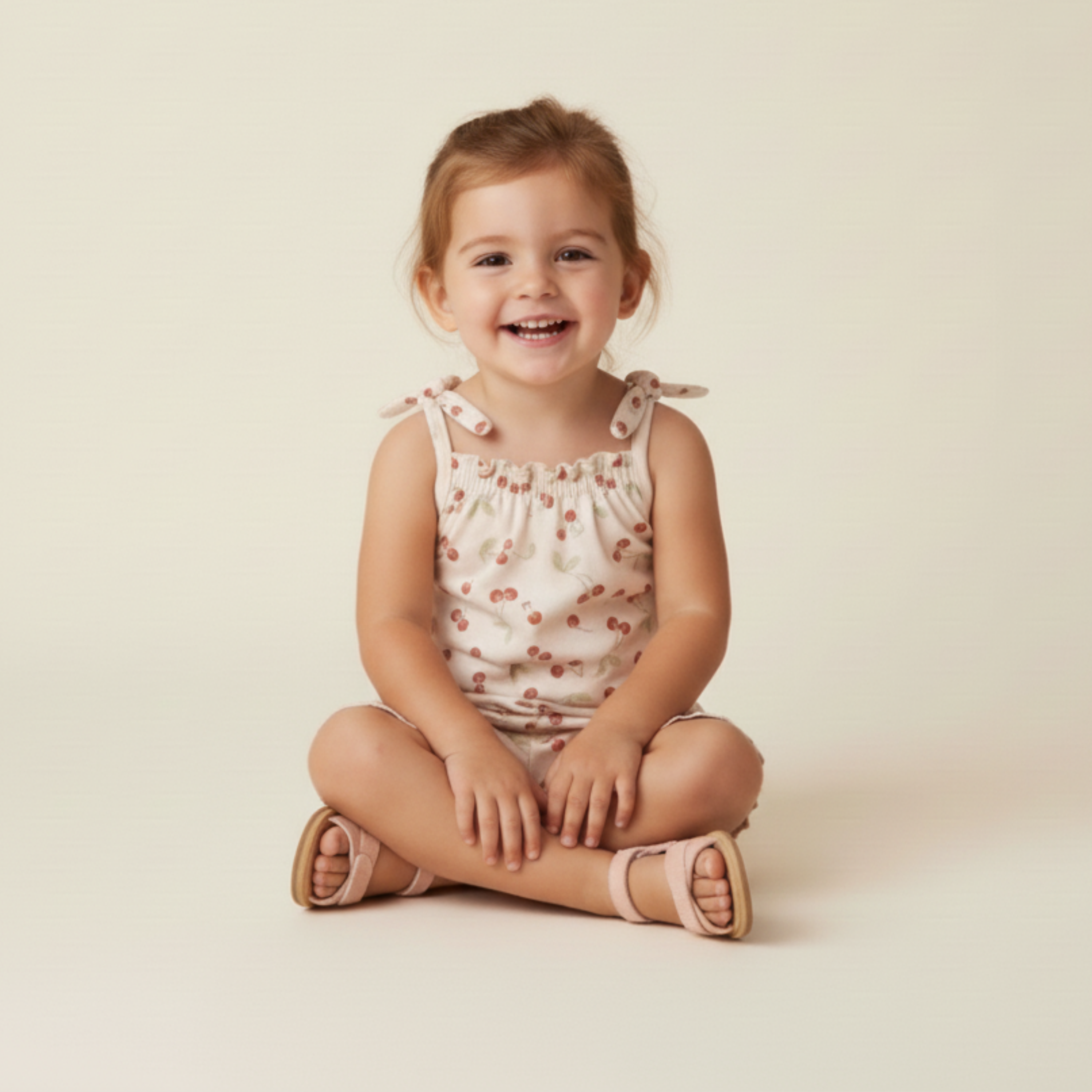 Organic Ruffle Jumpsuit - Cherry - Makemake Organics
