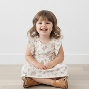 Organic Flutter Dress - Meadow - Makemake Organics