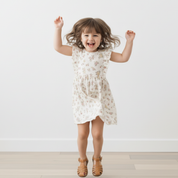 Organic Flutter Dress - Meadow - Makemake Organics