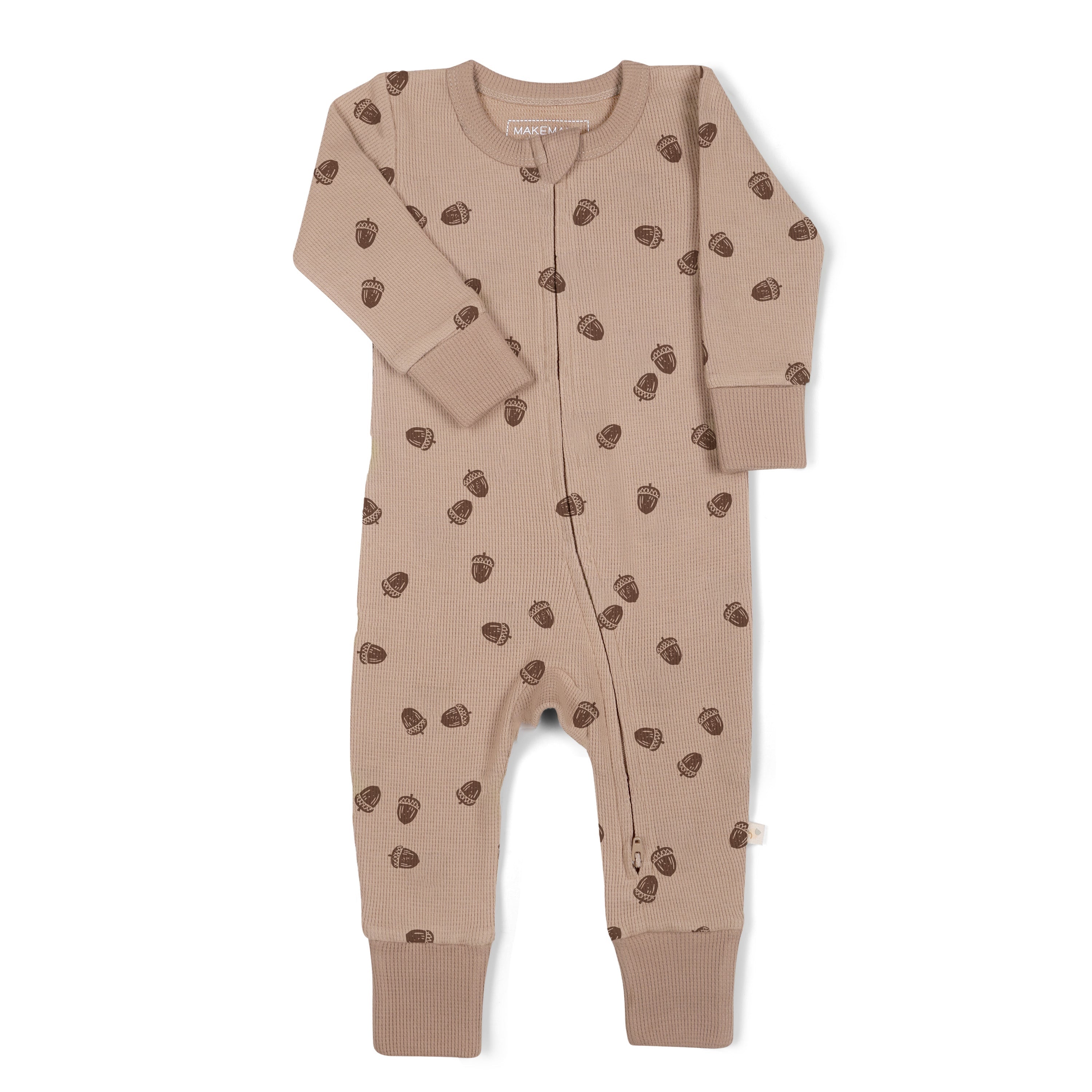 Organic 2-Way Zip Romper - Acorn - Makemake Organics