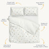 Organic Duvet Cover - Dotty & Rainbow - Open Box - Makemake Organics