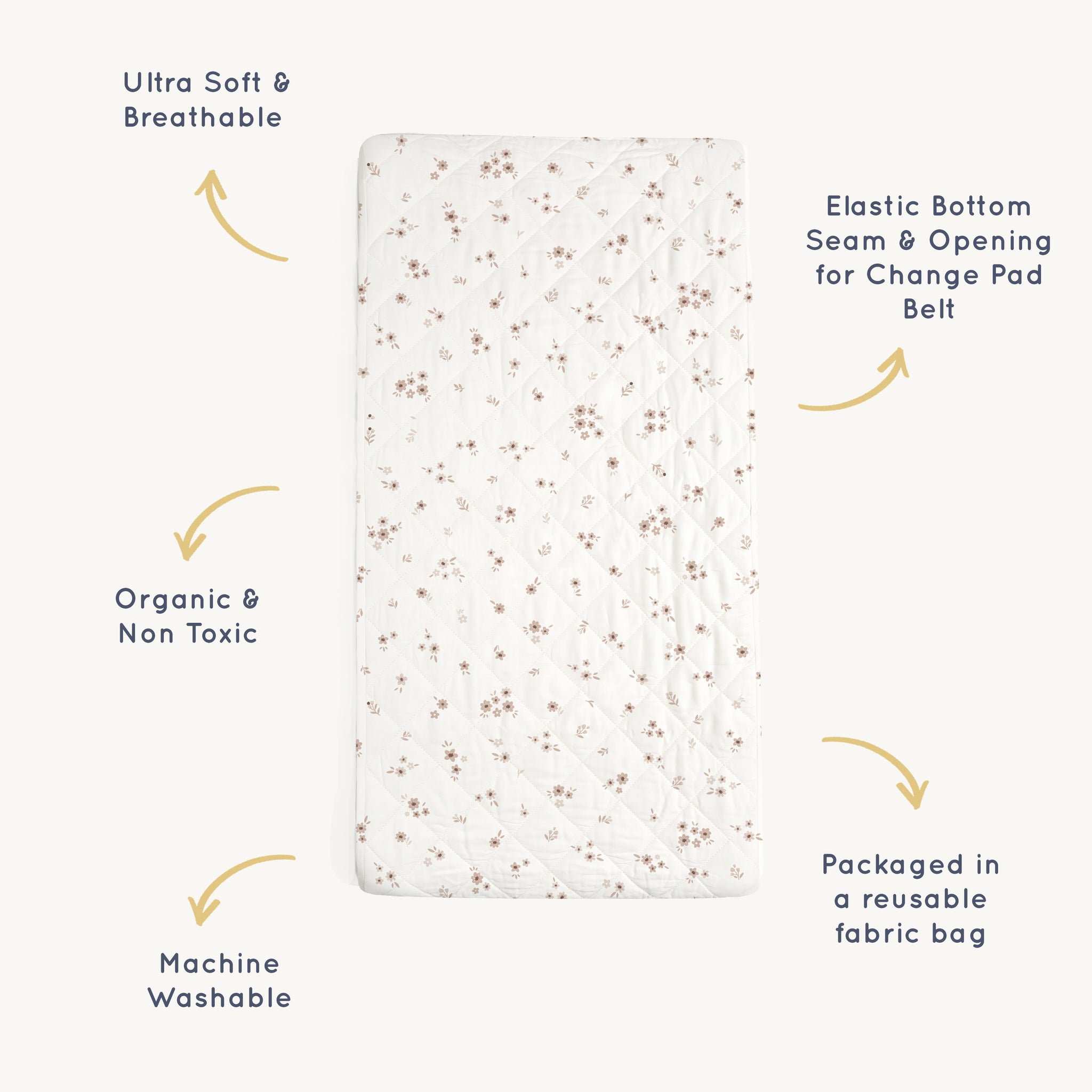 Organic Changing Pad Cover Bloom – Makemake Organics