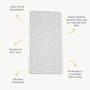 Organic Changing Pad Cover - Navy Stripes - Makemake Organics