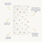 Organic Changing Pad Cover - Rainbow - Makemake Organics