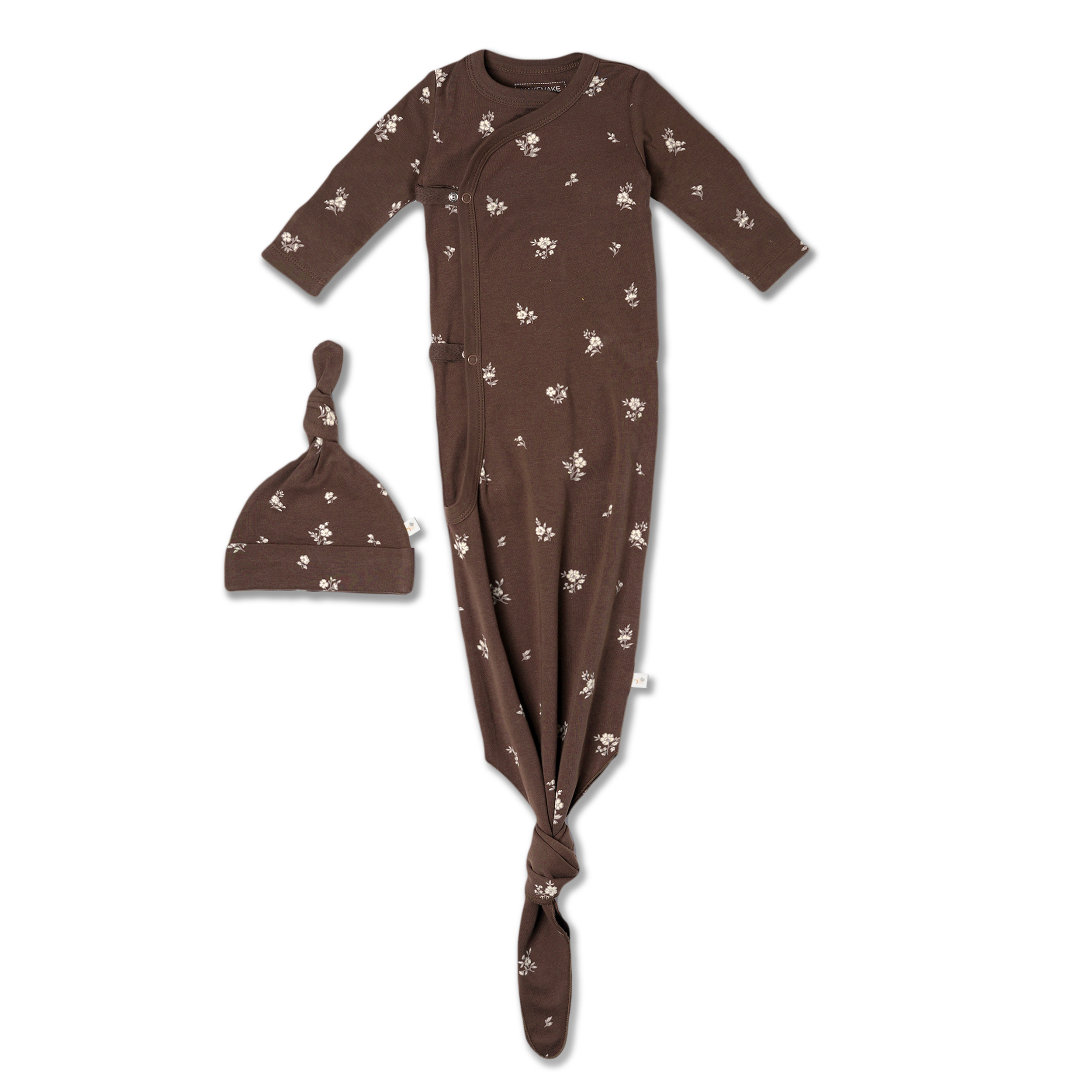 Organic Kimono Knotted Sleep Gown - Birch - Makemake Organics
