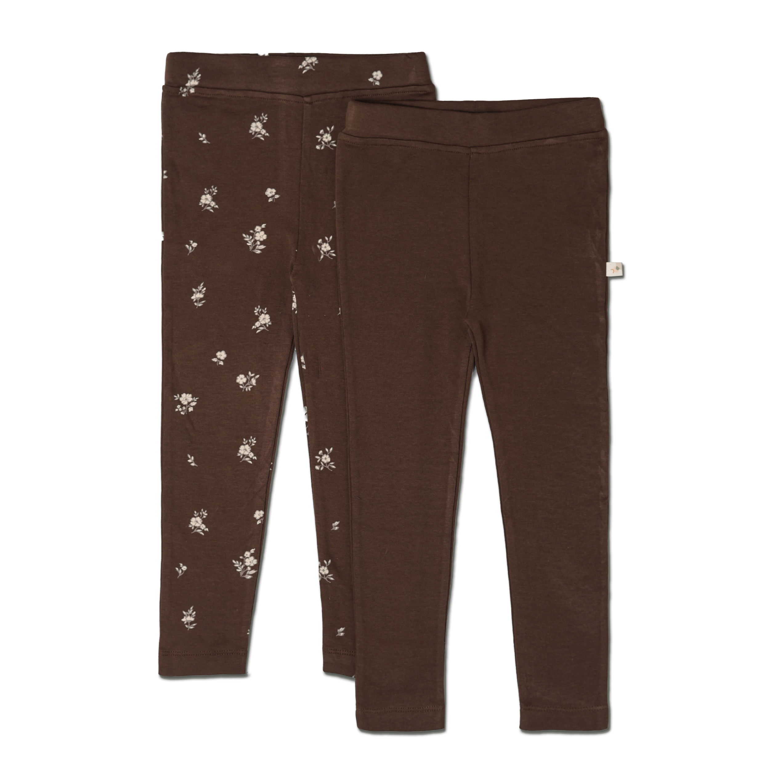 Organic Leggings - Set of 2 - Birch + Dark Brown - Makemake Organics