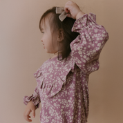 Organic Ruffle Bubble Romper - Thistle - Makemake Organics