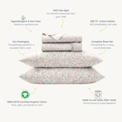 Organic Cotton Sheet Set - Blossom - Makemake Organics