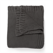 Organic Knit Throw Blanket - Charcoal Gray - Makemake Organics