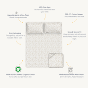 Organic Kids Fitted Sheet - Dino Dreams (Open Box) - Makemake Organics