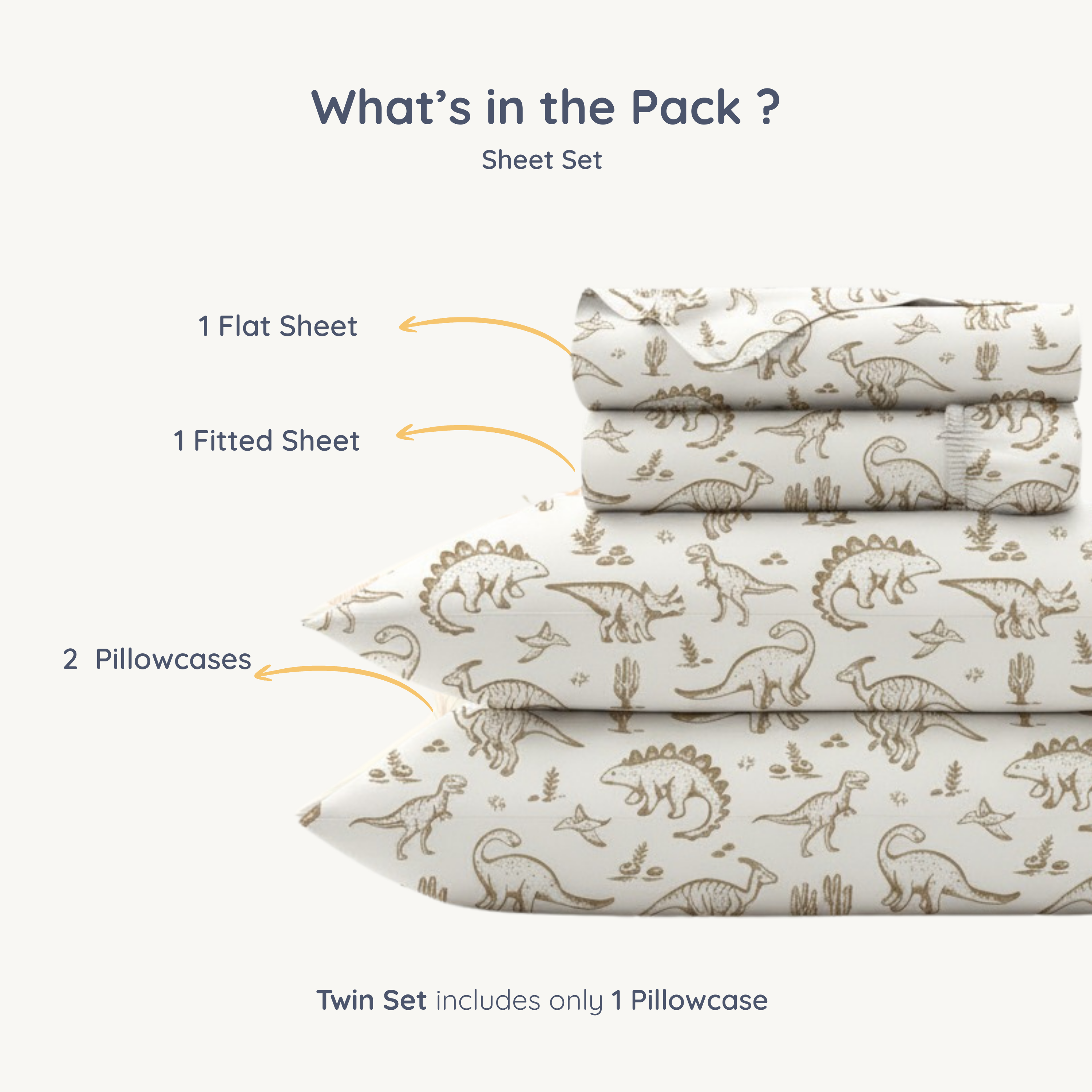 Organic Cotton Sheet Set - Dino Dreams - Makemake Organics