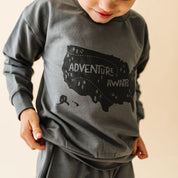 Organic Fleece Sweatshirt - Adventure Awaits - Makemake Organics