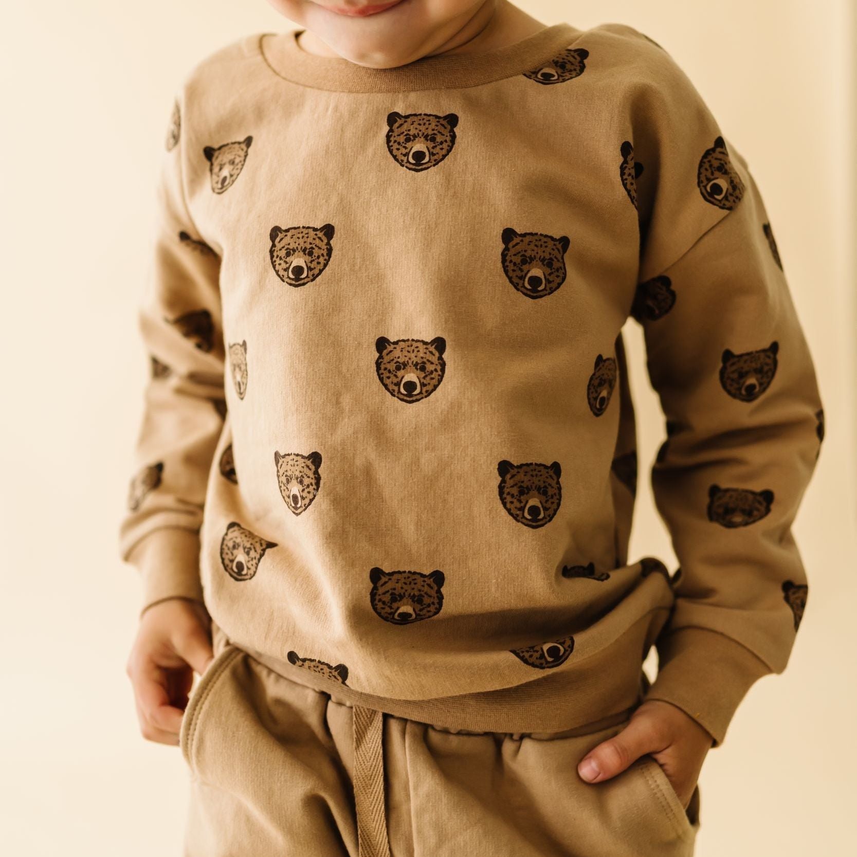 Organic Fleece Sweatshirt - Wild Bear - Makemake Organics
