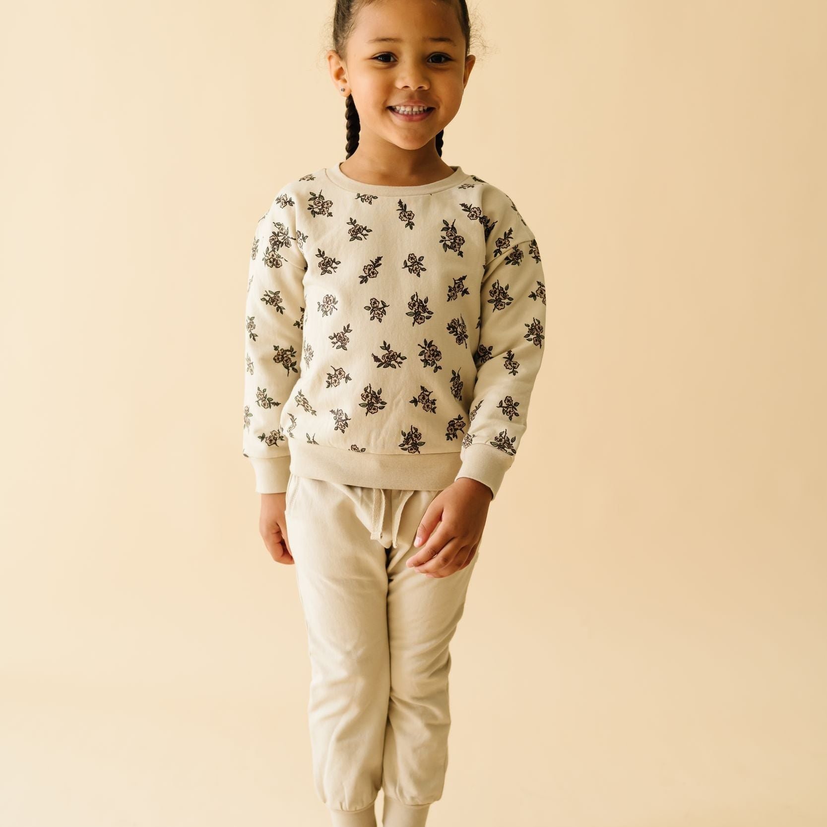 Organic Fleece Sweatshirt - Posy - Makemake Organics