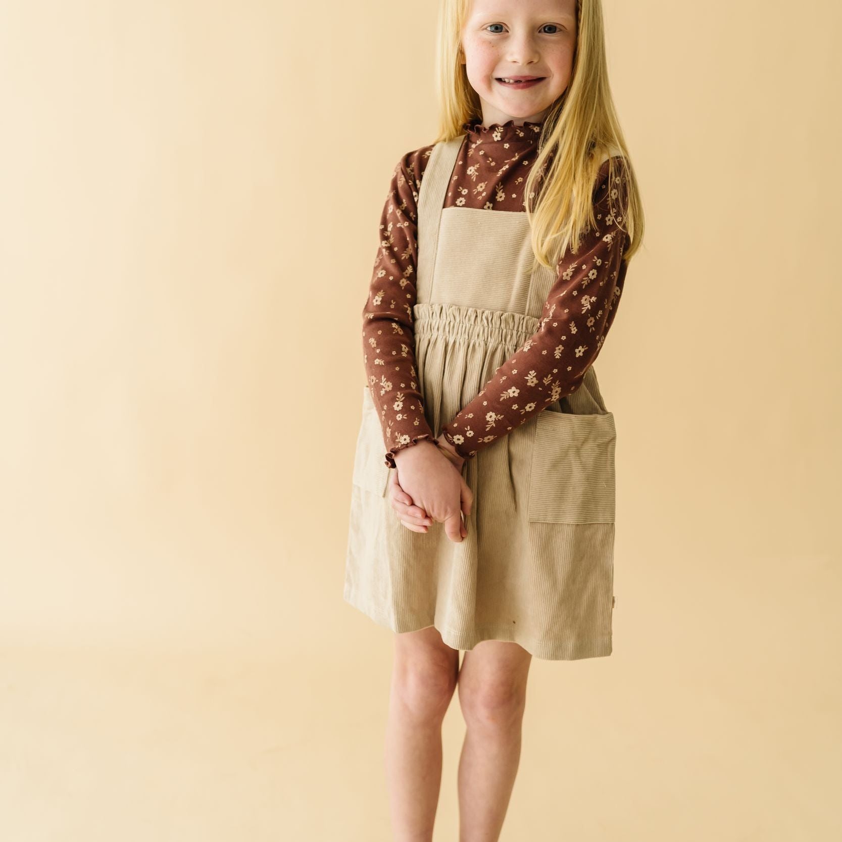 brown pinafore dress Makemake Organics Organic Corduroy PriceMax_40.00 NWT Zara blue strapless shopping trips Size:Pre-order 14