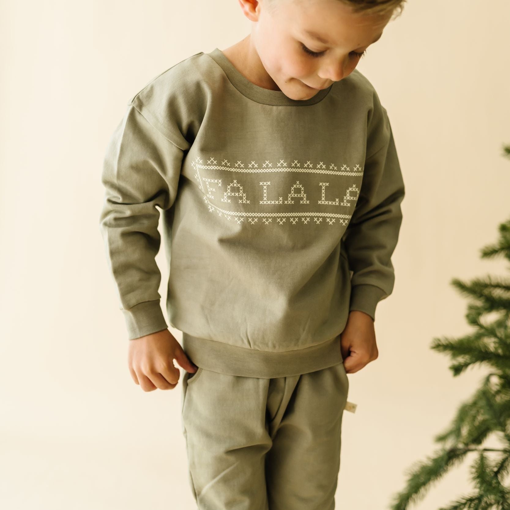 Organic Fleece Sweatshirt - Fa La La - Makemake Organics