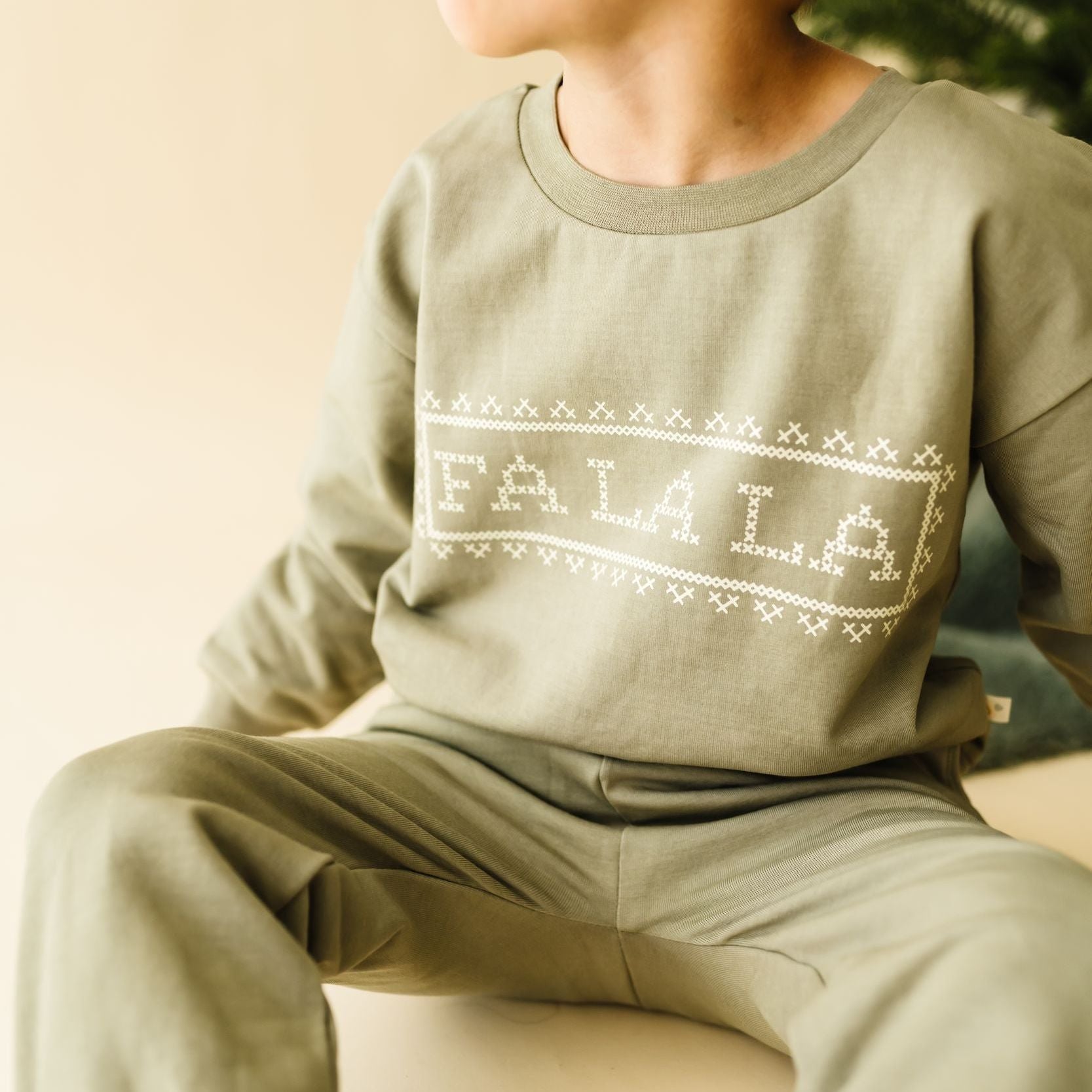 Organic Fleece Sweatshirt - Fa La La - Makemake Organics