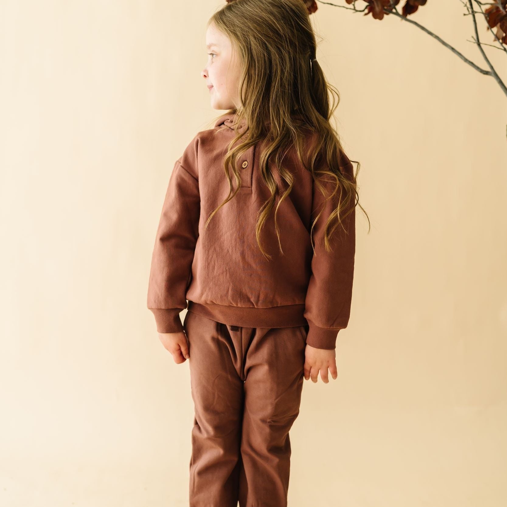 Organic Fleece Jogger Pants - Plum - Makemake Organics