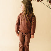 Organic Fleece Jogger Pants - Plum - Makemake Organics