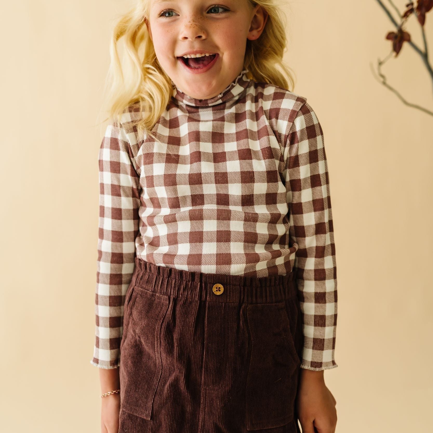Organic Top and Corduroy Skirt Set - Plum - Makemake Organics