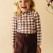 Organic Top and Corduroy Skirt Set - Plum - Makemake Organics